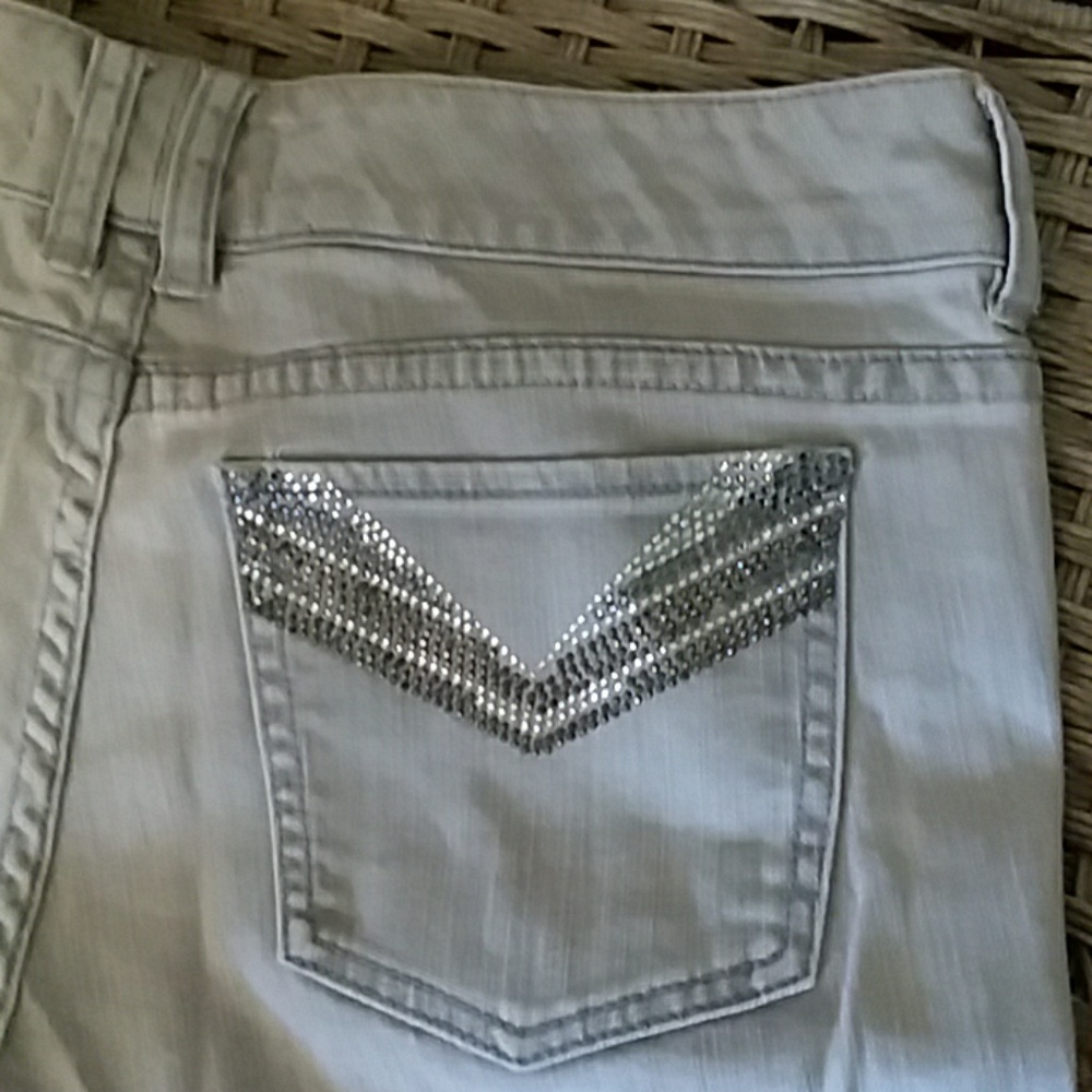 WHBM gray jeans with bling
